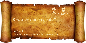 Krautheim Enikő névjegykártya